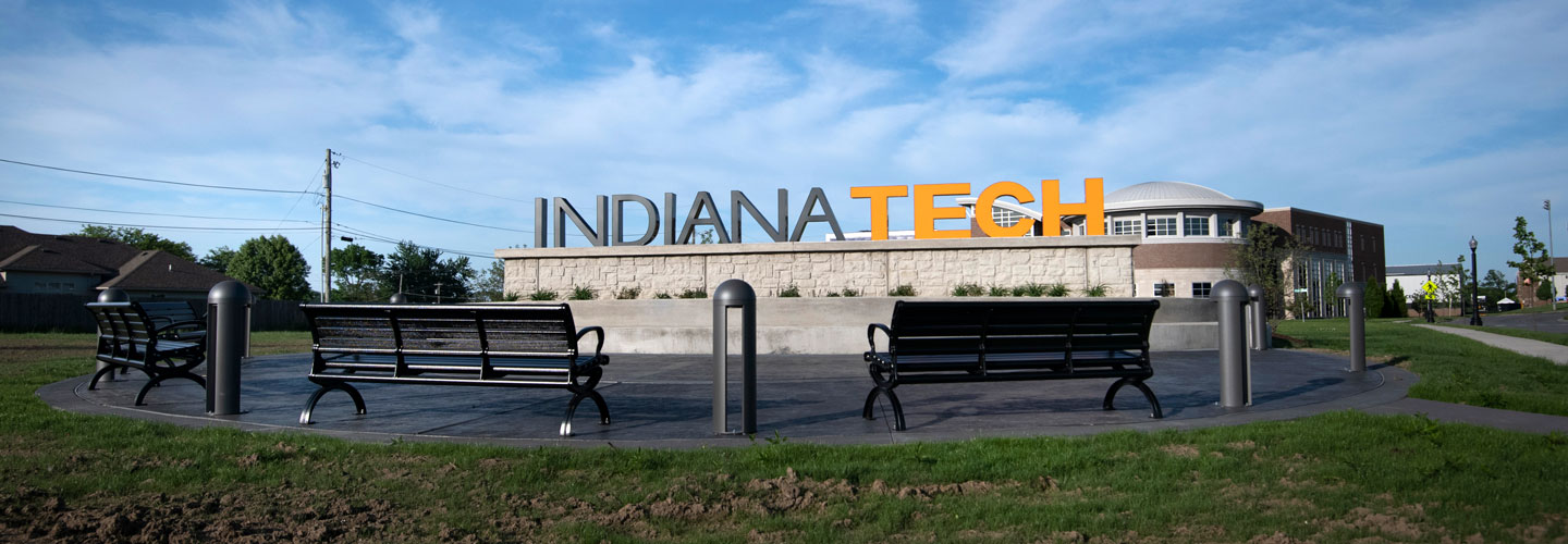 Indiana Tech University campus sign